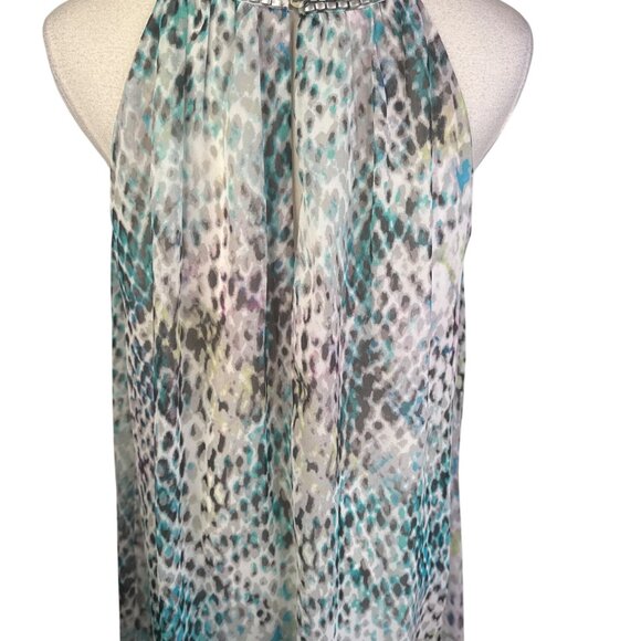 Vince Camuto Size 6 Patel Multicolor Beaded Neck Sleeveless Dress - Picture 10 of 14